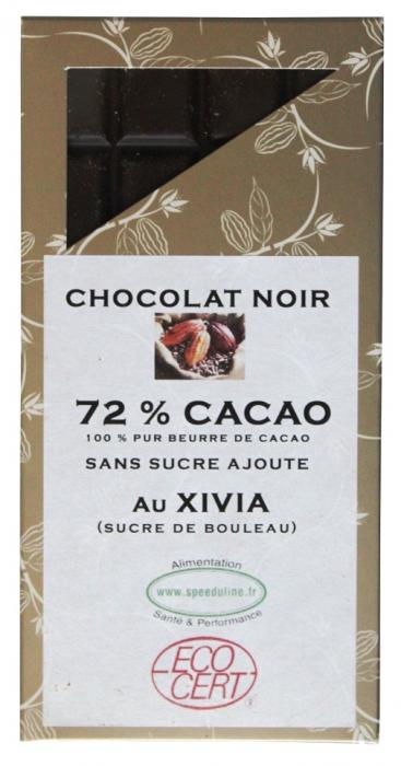 Chocolat noir 72% de cacao  au xylitol
